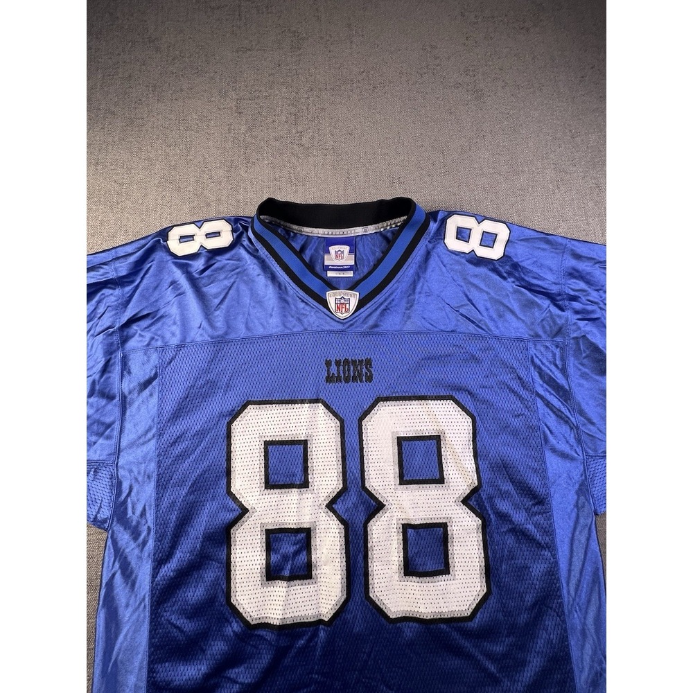 Vintage Reebok Jersey Detroit Lions Men L 88 Mike Williams Blue On Field Player